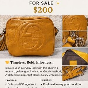 Gucci Yellow Leather Cosmetic Bag